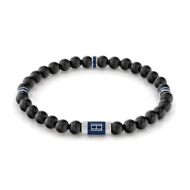 Tommy Hilfiger Zwart Houten Heren Kralen Armband TJ2790323