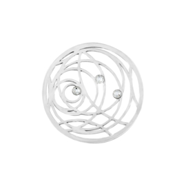 Decoratieve Zilveren Cirkel Munt met Zirkonia’s van MY iMenso