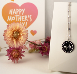 Mothers day initial coin necklace