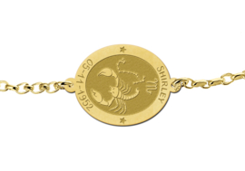 Gouden Armband met Ovaalvormige Schorpioen Sterrenbeeld Naamhanger > Names4ever