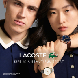 Lacoste Goudkleurig Cannes Horloge met Milanese Horlogeband