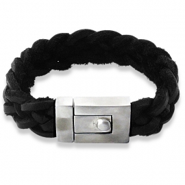 Zwart Lederen Armband voor Mannen