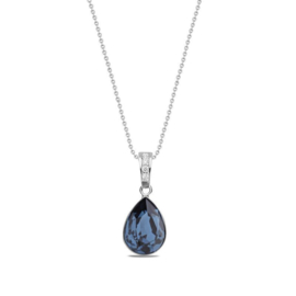 Classy Pear Ketting met Druppelvormig Blauwe Glaskristal