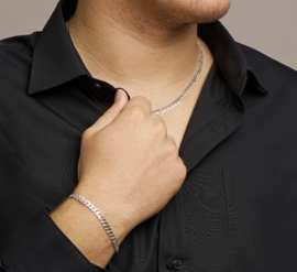 Zilveren Armband met Robuuste Schakels voor Heren | 20 cm