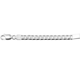 Gourmet Plaat 6 mm Graveer Armband van Zilver | Lengte 19 cm