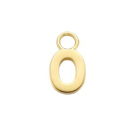 14K Geelgouden Oorringhanger met Letter O