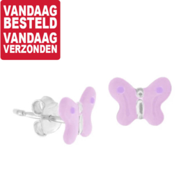 Roze Vlinder Oorknoppen