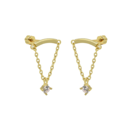 Karma Jewelry | Goudkleurige Piercing Double Chain