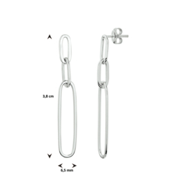 Zilveren Schakel Oorhangers met Grote Schakel