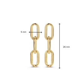 Excellent Jewelry Gouden Oorstekers Paperclip Schakels