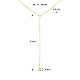 Geelgouden Anker Collier met Bolvormige Hanger