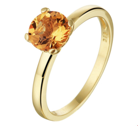 Geelgouden Ring met Citrien Edelsteen