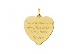 Names4ever Gouden Hart Graveer Hanger met eigen tekst