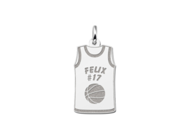 Zilveren Basketbal Shirt Naamhanger | Names4ever