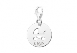 Names4ever Ronde Charm-Naambedel Kinderwagen