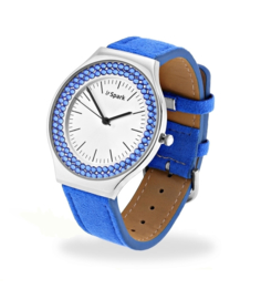 Centella Horloge met Felblauw Lederen Horlogeband van Spark