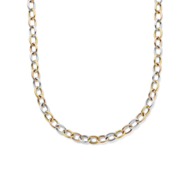 14K Tricolor Collier met Anker Schakels 10 mm