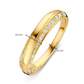Excellent Jewelry Geelgouden Fantasie Ring met Diamanten Rijen