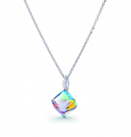 Kubus Regenboog Glaskristallen Ketting van Spark Jewelry