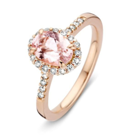 Excellent Jewelry Roségouden Ring met Morganiet Diamant