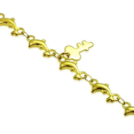 Goudkleurige Sleutel Armband van Edelstaal