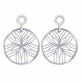 Zilveren Creoli Hangers met Line Flower van MY iMenso