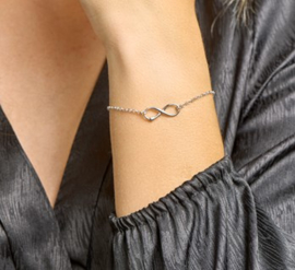 Infinity met Hart Fantasie Armband van Zilver