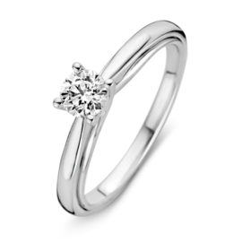Excellent Jewelry Witgouden Ring met 0,40 crt. Diamant