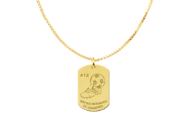 Gouden Dog Tag met Voetbal Thema | Names4ever