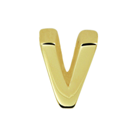 Letter Hanger V van 14K Geelgoud