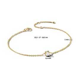 Gouden Armband met Geboortesteen Zirkonia April