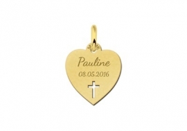 Names4ever Gouden Hart met Kruis Communie Hanger