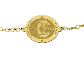 Gouden Armband met Ovaalvormige Tweeling Sterrenbeeld Naamhanger > Names4ever