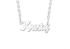 Names4ever Kristy Stijl Zilveren Naamketting voor Kids