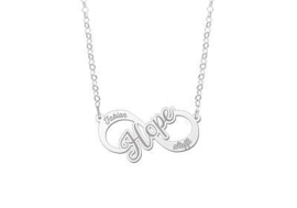 Names4ever Hope Infinity Ketting van Zilver - Graveer Sieraad