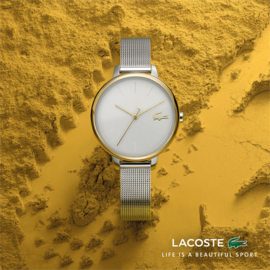 Lacoste Goudkleurig Cannes Horloge met Milanese Horlogeband