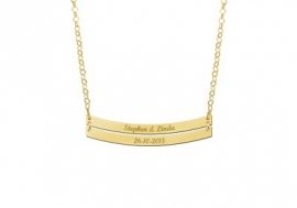 Dubbele Bar Naamketting van Goud Names4ever GNKB006