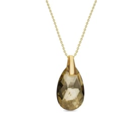 Golden Drop Ketting met Champagne Kristal