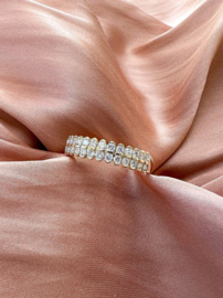 Excellent Jewelry Gouden Ring met Dubbele Diamant Rij