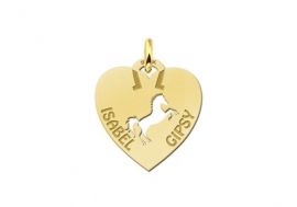 Names4ever Paard Naamhanger Hart in Goud GNDH018