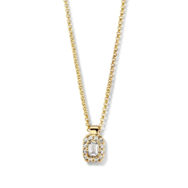 Excellent Jewelry Gouden Collier met Emerald Diamant Hanger