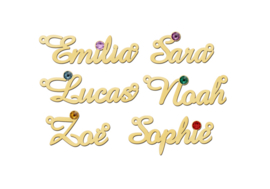 Gouden Naamketting met Geboortesteen Emilia | Names4ever