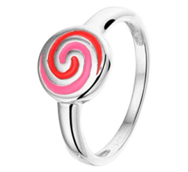 Zilveren Ring voor Kinderen met Gekleurde Spiraal