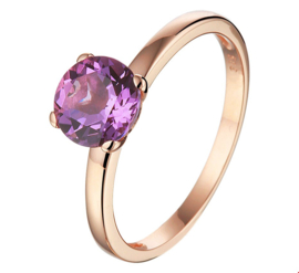 Roségouden Ring met Paarse Amethist Edelsteen