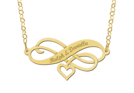 Gouden Infinity Naamketting met Hartje | Names4ever