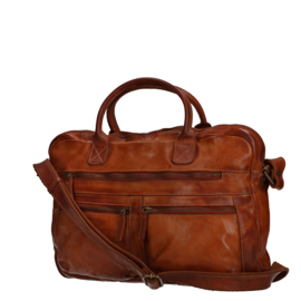 Orange Fire Cognac Lederen Tas RA 2379