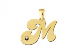 Names4ever Letter Hanger van Goud met Zirkonia