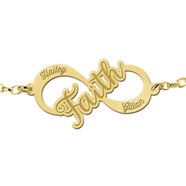 Faith Armband van Goud met Infinity Naamhanger > Names4ever