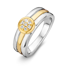 Excellent Jewelry Witgouden Ring met Geelgouden Elementen
