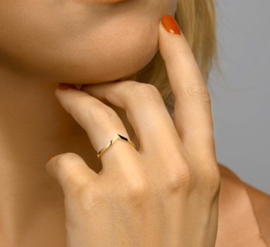 14k Gouden Dames Ring V-Boog